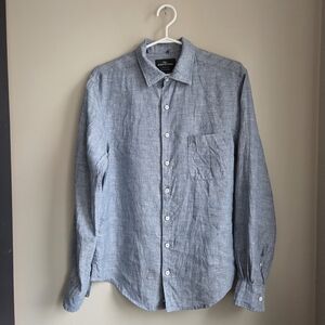 Rodd & Gunn Linen EUC Button-Down Denim Blue Coromandel Sport Fit Shirt S